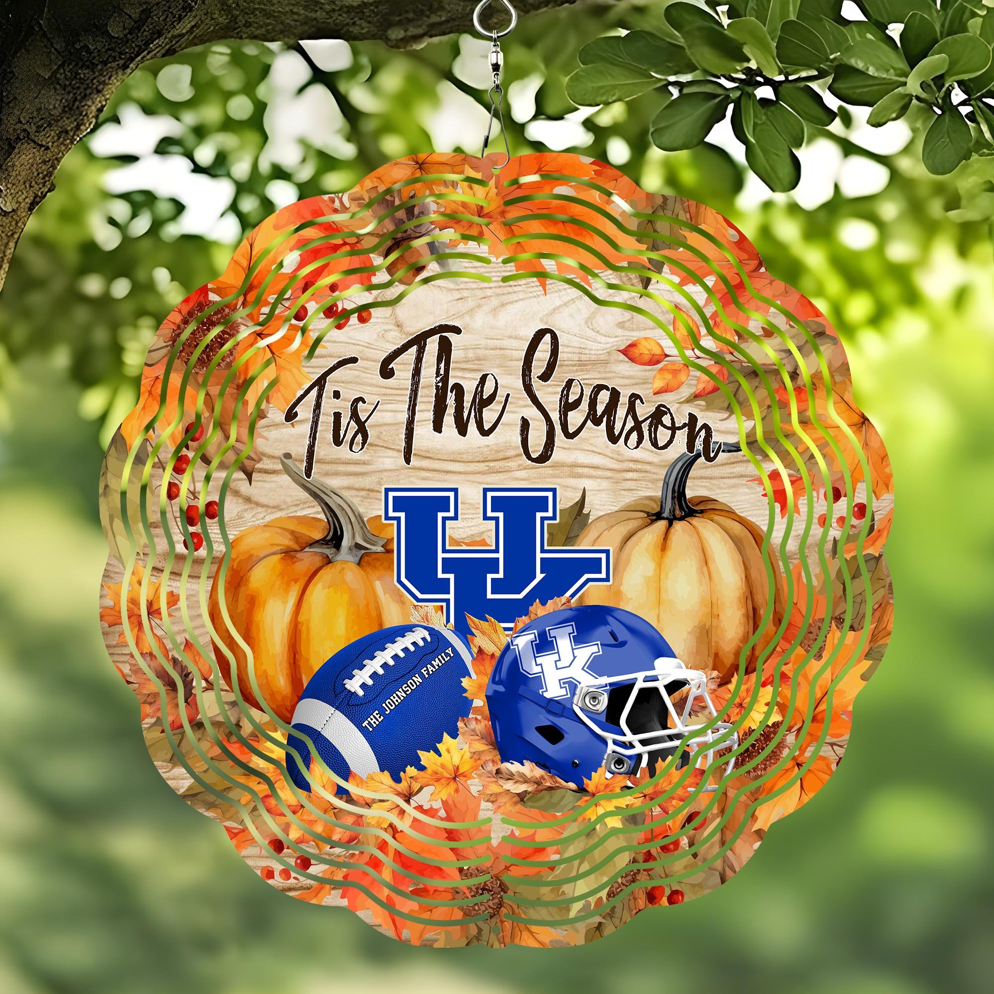 Kentucky Wildcats Wind Spinner Custom Family Name And Choose Your Quotes, Sport Wind Spinner, Sport Lover Gifts ETRG-59864